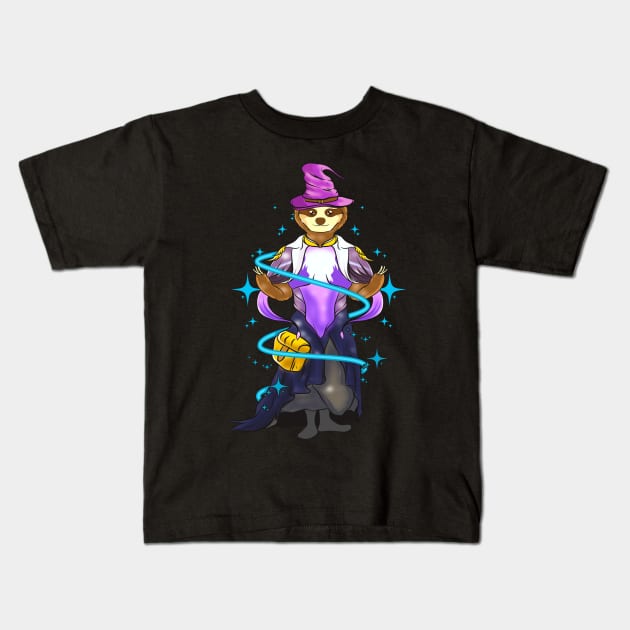 Sloth Magician Majestic Halloween Slothing Wizard Kids T-Shirt by theperfectpresents